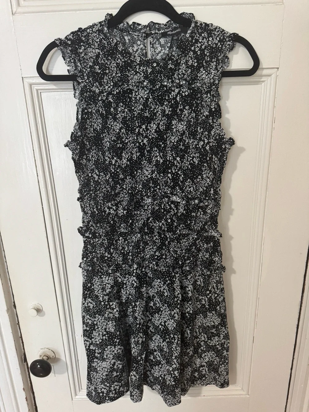 Madewell Black and White Floral Print Dress sz 4